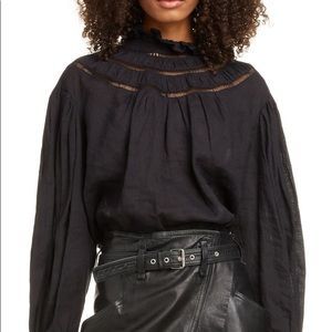 isabel marant etoille amalia high neck ruffle top